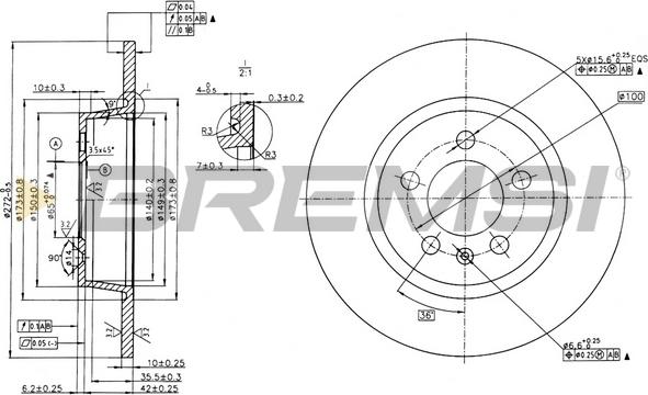 Bremsi CD8691S - Тормозной диск autosila-amz.com