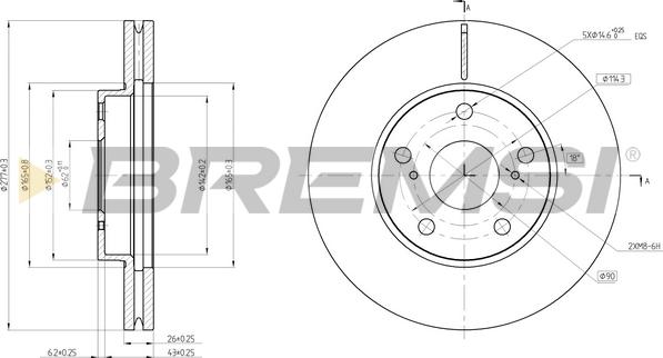 Bremsi CD8653V - Тормозной диск autosila-amz.com