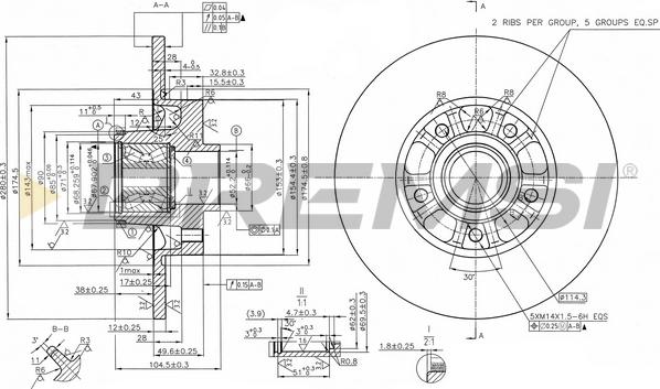 Bremsi CD8602S - Тормозной диск autosila-amz.com