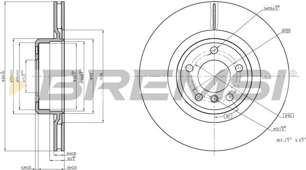 Bremsi CD8623V - Тормозной диск autosila-amz.com