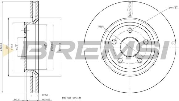 Bremsi CD8097V - Тормозной диск autosila-amz.com