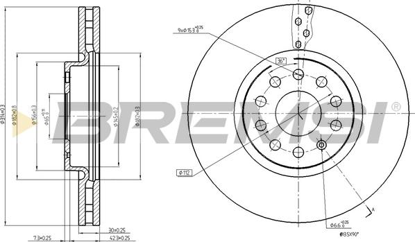 Bremsi CD8016V - Тормозной диск autosila-amz.com