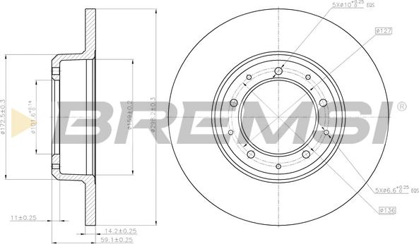 Bremsi CD8083S - Тормозной диск autosila-amz.com