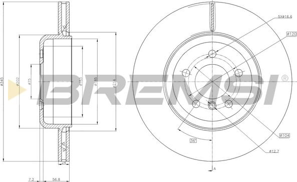 Bremsi CD8037V - Тормозной диск autosila-amz.com