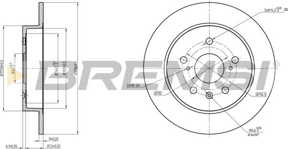 Bremsi CD8075S - Тормозной диск autosila-amz.com