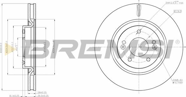 Bremsi CD8199V - Тормозной диск autosila-amz.com
