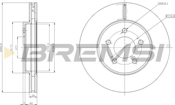 Bremsi CD8357V - Тормозной диск autosila-amz.com