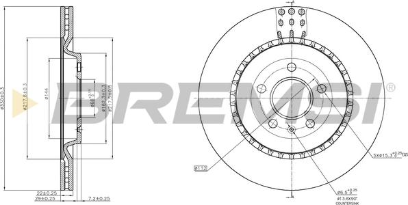 Bremsi CD8383V - Тормозной диск autosila-amz.com