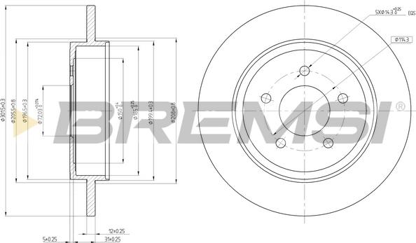 Bremsi CD8207S - Тормозной диск autosila-amz.com