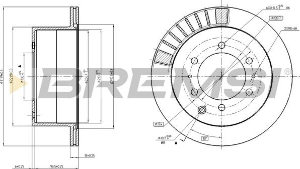 Bremsi CD8215V - Тормозной диск autosila-amz.com