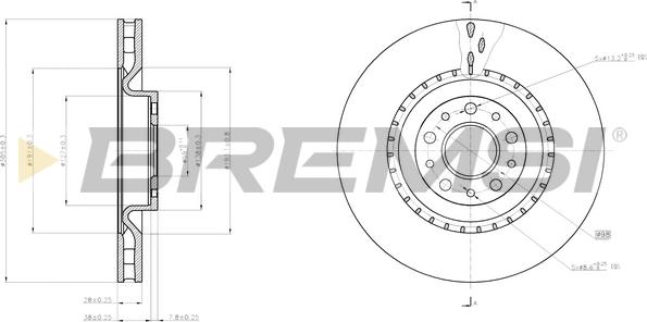 Bremsi CD8289V - Тормозной диск autosila-amz.com