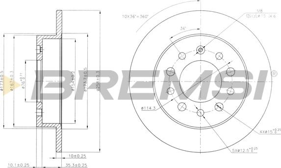 Bremsi CD7955S - Тормозной диск autosila-amz.com