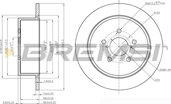 Bremsi CD7903S - Тормозной диск autosila-amz.com