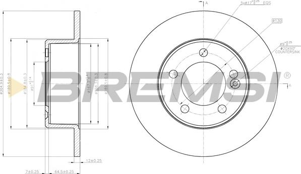 Bremsi CD7976S - Тормозной диск autosila-amz.com