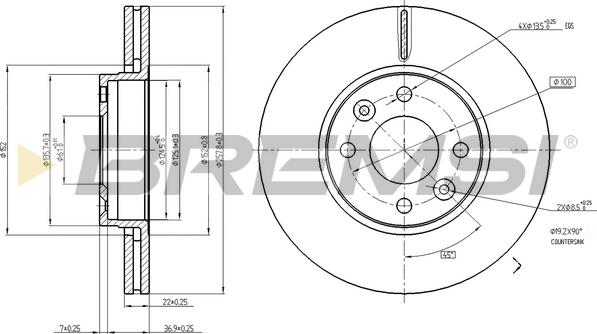 Bremsi CD7978V - Тормозной диск autosila-amz.com