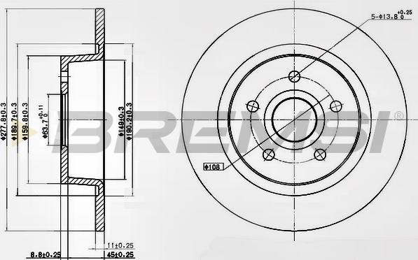 Bremsi CD7497S - Тормозной диск autosila-amz.com