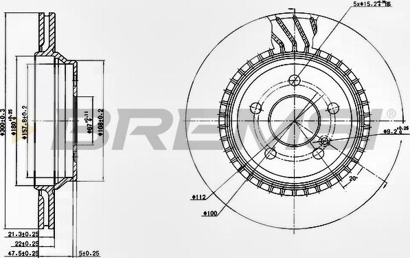 Bremsi CD7457V - Тормозной диск autosila-amz.com