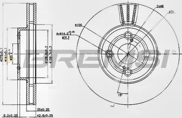 Bremsi CD7461V - Тормозной диск autosila-amz.com