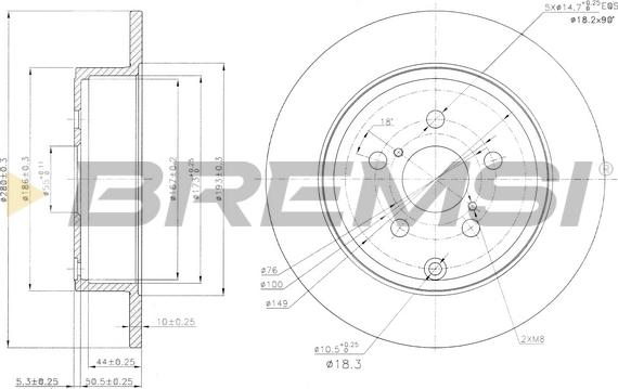 Bremsi CD7406S - Тормозной диск autosila-amz.com