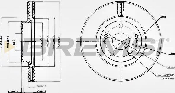 Bremsi CD7401V - Тормозной диск autosila-amz.com