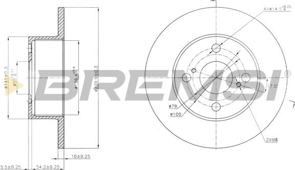 Bremsi CD7487S - Тормозной диск autosila-amz.com