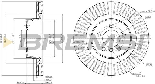 Bremsi CD7436V - Тормозной диск autosila-amz.com