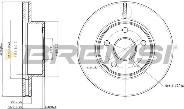 Bremsi CD7471V - Тормозной диск autosila-amz.com