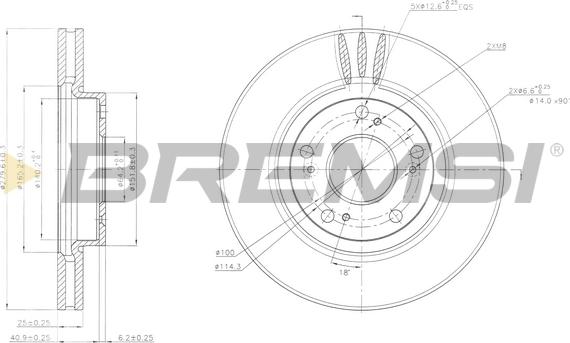 Bremsi CD7557V - Тормозной диск autosila-amz.com