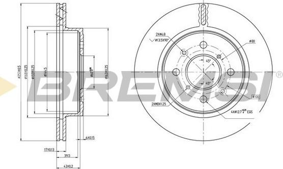 Bremsi CD7509V - Тормозной диск autosila-amz.com