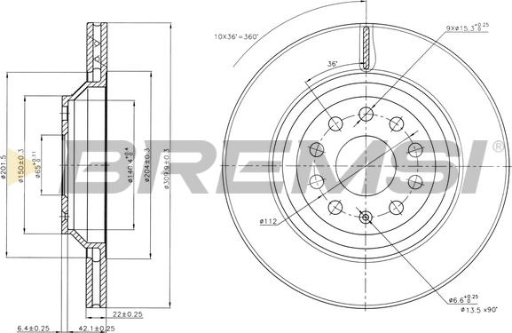 Bremsi CD7503V - Тормозной диск autosila-amz.com