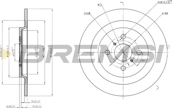 Bremsi CD7588S - Тормозной диск autosila-amz.com