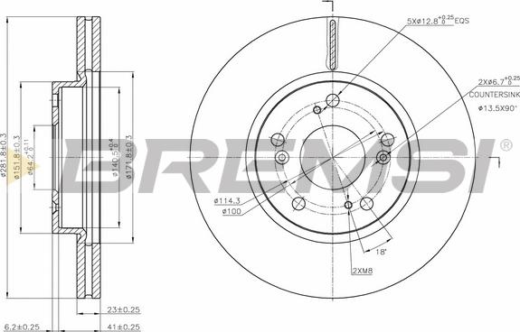 Bremsi CD7539V - Тормозной диск autosila-amz.com