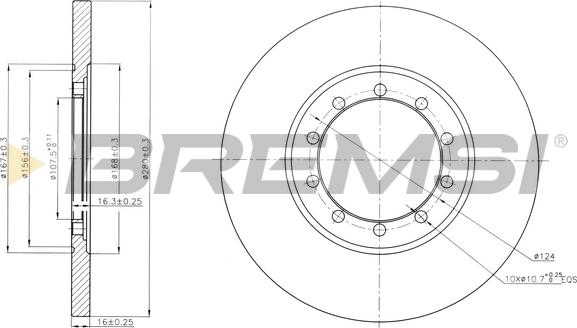 Bremsi CD7537S - Тормозной диск autosila-amz.com