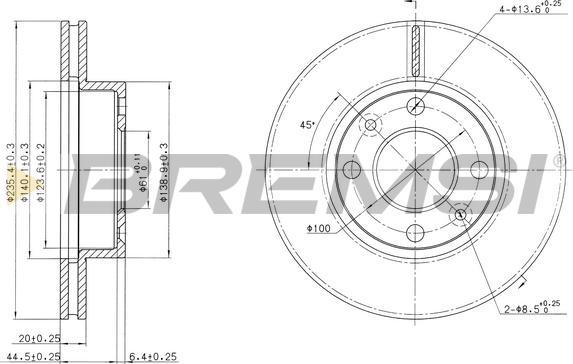 Bremsi CD7521V - Тормозной диск autosila-amz.com