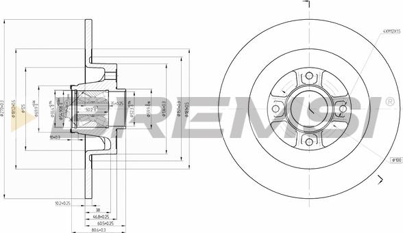 Bremsi CD7570S - Тормозной диск autosila-amz.com