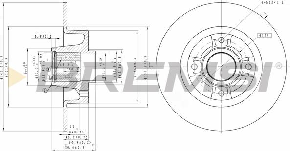 Bremsi CD7571S - Тормозной диск autosila-amz.com