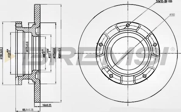 Bremsi CD7573S - Тормозной диск autosila-amz.com