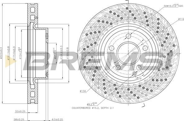 Bremsi CD7694V - Тормозной диск autosila-amz.com