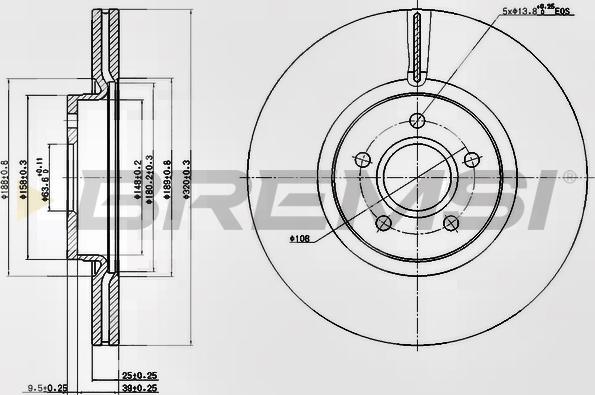 Bremsi CD7649V - Тормозной диск autosila-amz.com