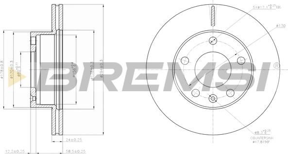 Bremsi CD7640V - Тормозной диск autosila-amz.com