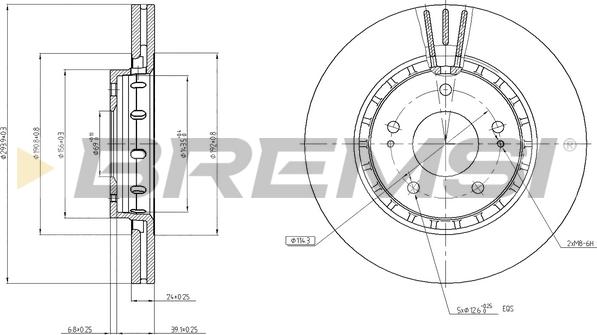 Bremsi CD7642V - Тормозной диск autosila-amz.com