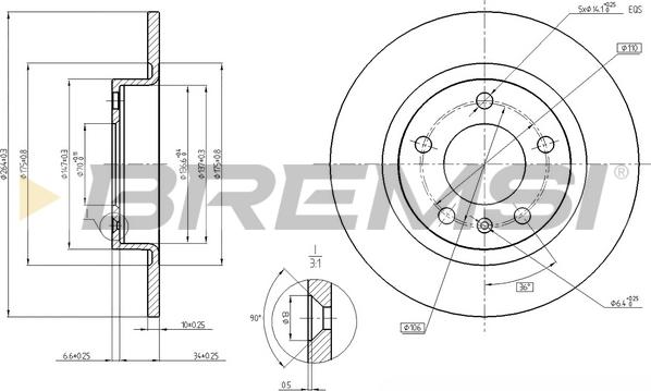 Bremsi CD7651S - Тормозной диск autosila-amz.com