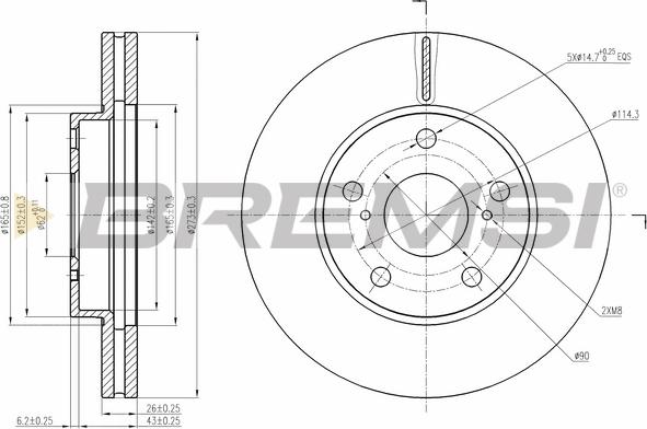 Bremsi CD7668V - Тормозной диск autosila-amz.com