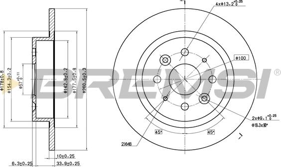 Bremsi CD7600S - Тормозной диск autosila-amz.com