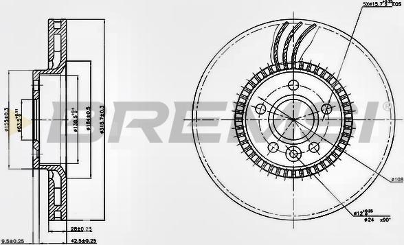 Bremsi CD7607V - Тормозной диск autosila-amz.com