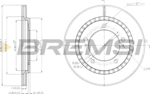 Bremsi CD7687V - Тормозной диск autosila-amz.com