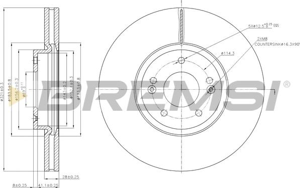 Bremsi CD7631V - Тормозной диск autosila-amz.com