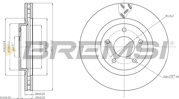 Bremsi CD7624V - Тормозной диск autosila-amz.com