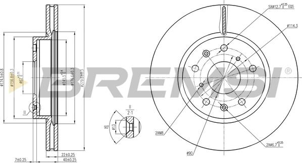 Bremsi CD7620V - Тормозной диск autosila-amz.com