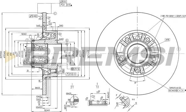 Bremsi CD7623S - Тормозной диск autosila-amz.com